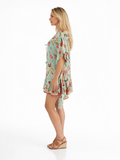 BIRD KAFTAN ( 2 COLORS - AQUA AND GRAY)