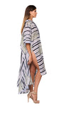 Elegant Abstract High-Low Resort Dress - 26280