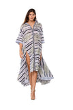 Elegant Abstract High-Low Resort Dress - 26280