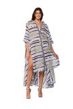 Elegant Abstract High-Low Resort Dress - 26280