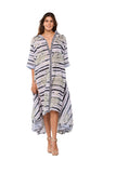 Elegant Abstract High-Low Resort Dress - 26280