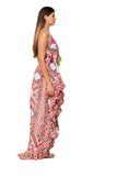 Pink Tropical High-Low Maxi Dress-26442