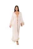 c-3010 IVORY VISCOSE LONG SHRUG WITH LACE 2026  collection