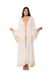 c-3010 IVORY VISCOSE LONG SHRUG WITH LACE 2026  collection