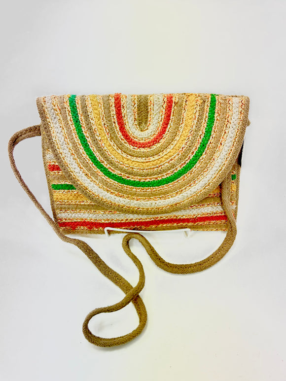 Natural and gold jute bag