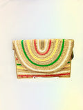 Natural and gold jute bag