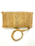 natural jute clutch with eye