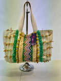 Embellished boho tassel tote