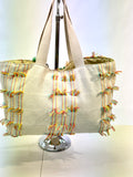 Embellished boho tassel tote