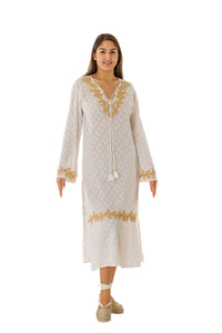 146 long embroidered tunic dress