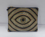 Boho beaded eye clutch