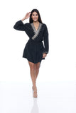 sd-157 embellished short robe