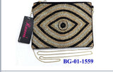 Boho beaded eye clutch