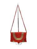 BG-01-1049 Coral Jute Clutch