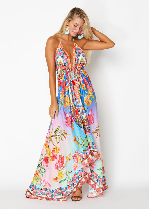 652  Prettiest Floral Halter Dress by Ranee's SHIPS AUG 10, 2021 BOOK NOW