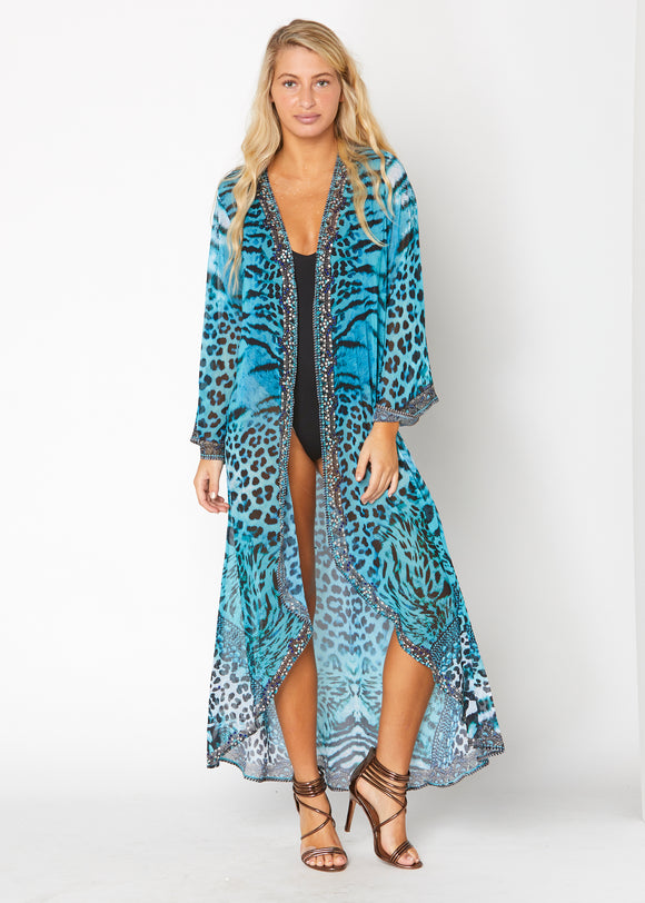 649 Animal print blue duster , pack of 2