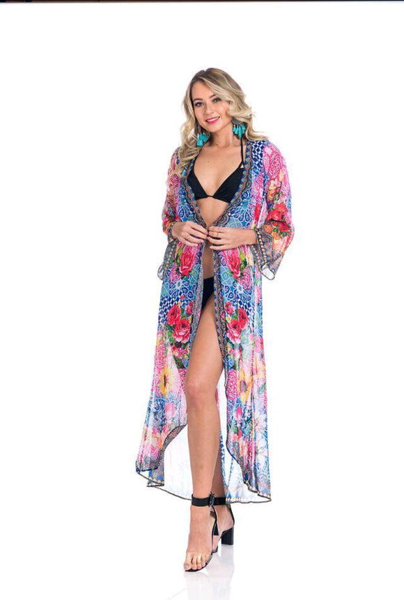 660 Multicolor floral duster , pack of 2