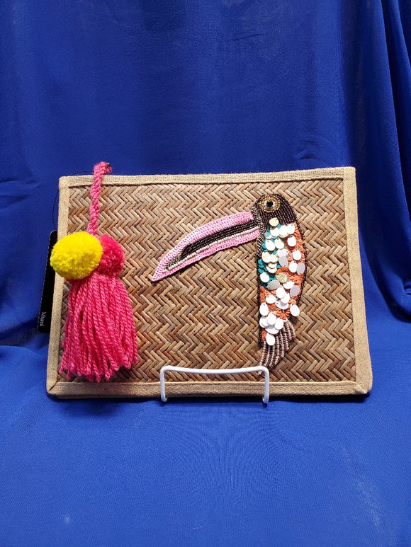 Toucan bamboo clutch, 2 per pack