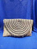 Natural jute clutch with crystals, 4043, 2 per pack
