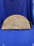 Natural jute clutch with metal embellishments, #3949, 2 per pack