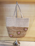 Two tone tote with hearts, pack of 2,