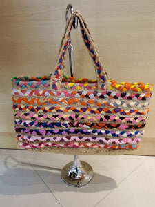 Hand woven multicolored bag, 2 per pack