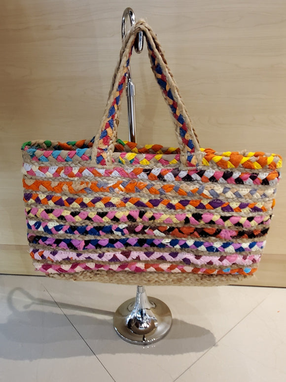 Hand woven multicolored bag, 2 per pack