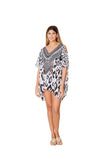 704SK Leopard Short Kaftan