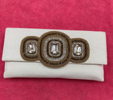 White 3 stones clutch, 2  in a pack