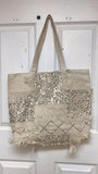 White glitzy tote $25 each, 2 per pack