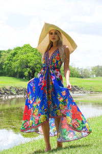 Royal blue  Hawaii Halter dress. 687