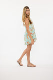 Aqua Bird short dress with pompom