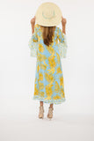 Yellow Bananas Long Duster w/ Trumpet Sleeves