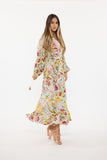 Tropical Long Wrap Dress