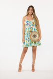 110003 Green Leafy Tropical Short Dress