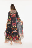 684 black floral duster BACK IN STOCK