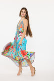 688 Turquoise -blue  Hawaii Halter dress.