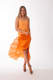 Tie-Dye, 2022 collection, Orange Lurex strapless ombre dress Pack of 4