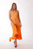 Tie-Dye, 2022 collection, Orange Lurex strapless ombre dress Pack of 4