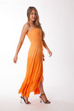 Tie-Dye, 2022 collection, Orange Lurex strapless ombre dress Pack of 4