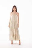 Ivory 2022, gold lurex cotton dress