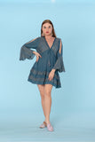20-29 blue ruffle dress