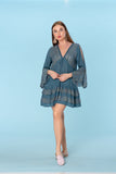 20-29 blue ruffle dress
