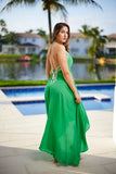 Emerald goddess green dress