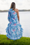 #3 Blue floral one shoulder Dress