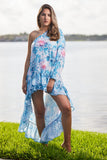 #3 Blue floral one shoulder Dress