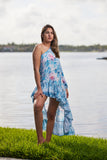 #3 Blue floral one shoulder Dress