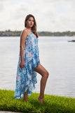 #3 Blue floral one shoulder Dress