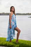 #3 Blue floral one shoulder Dress