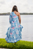 #3 Blue floral one shoulder Dress